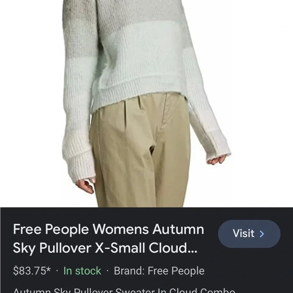 Free People Autumn Sky Cloud Combo Long‎ Sleeve Soft Cozy Sweater XS